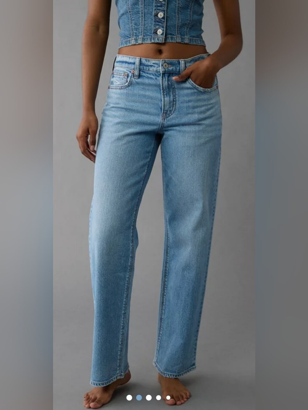 American Eagle Strigid High Waisted Stovepipe Jeans (Size 6 Long)